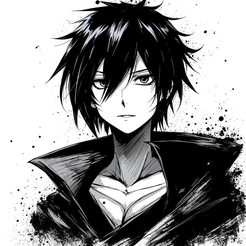 gothic anime avatar image with clean square composition for gothic PFP design