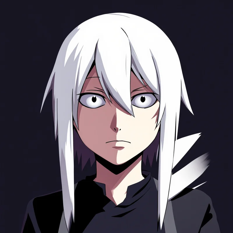 graphic anime portrait with skull motif accents for avatar display