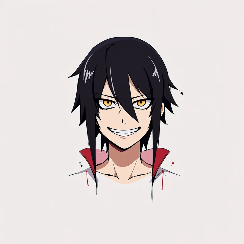 bold anime profile icon with black white contrast for messaging profile icon