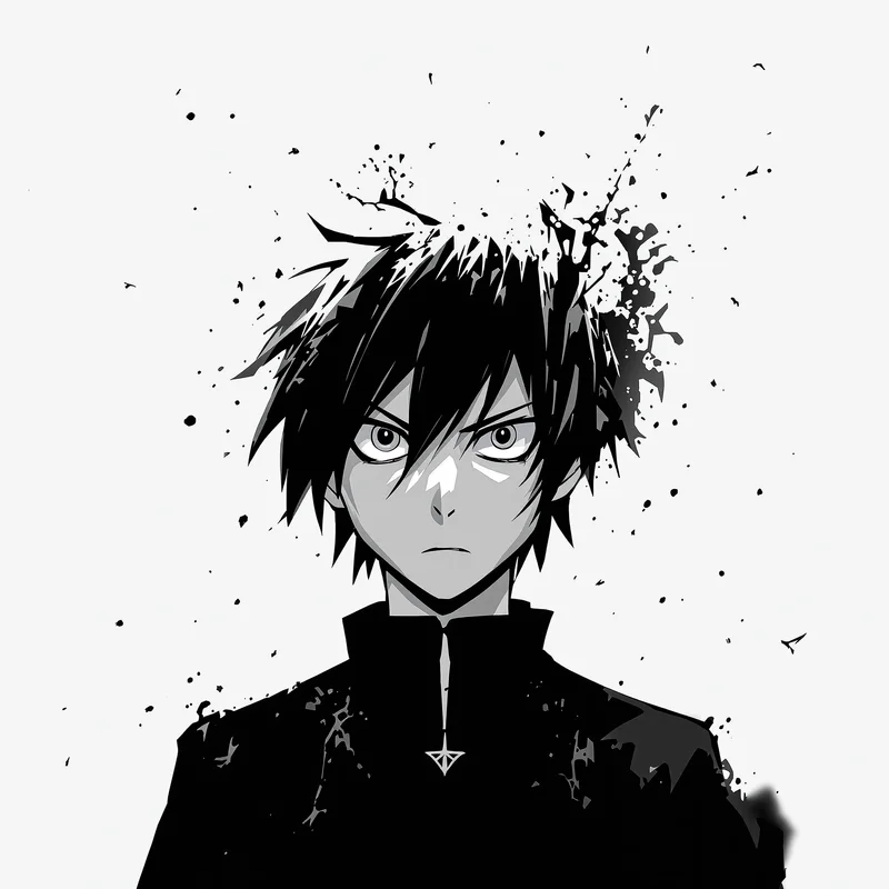 stylized anime PFP image with skull motif accents for aesthetic profile icon