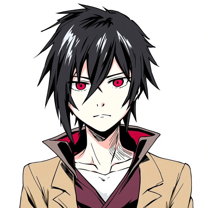 gothic anime avatar image with high contrast lighting for digital profile identity