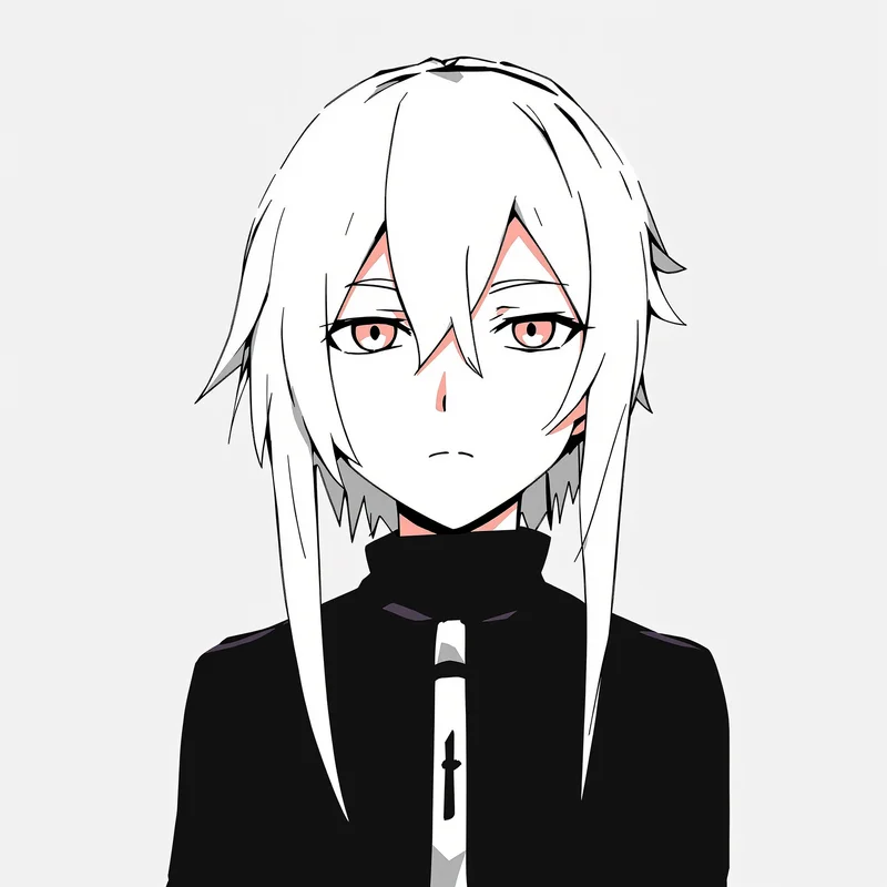 stylized anime PFP image with crescent shapes for profile picture use