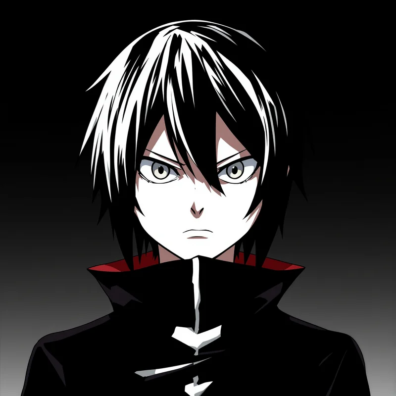 sharp line anime portrait with bold linework for digital profile identity