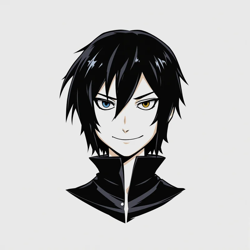 gothic anime avatar image with stylized outlines for avatar display