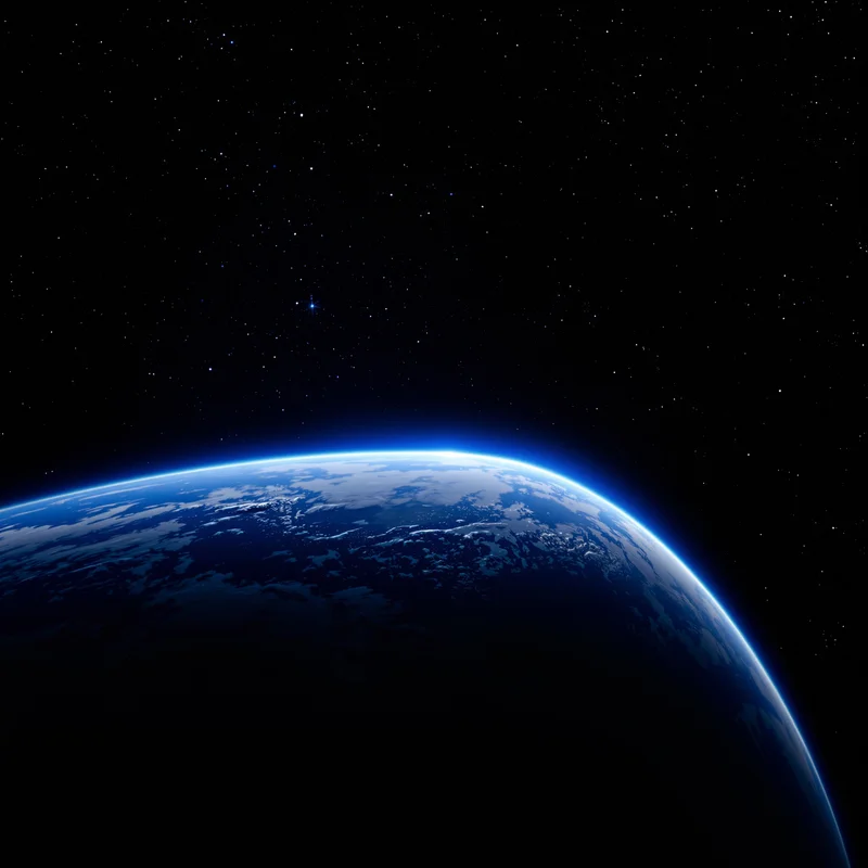 Earth Limb From Orbit Space Background