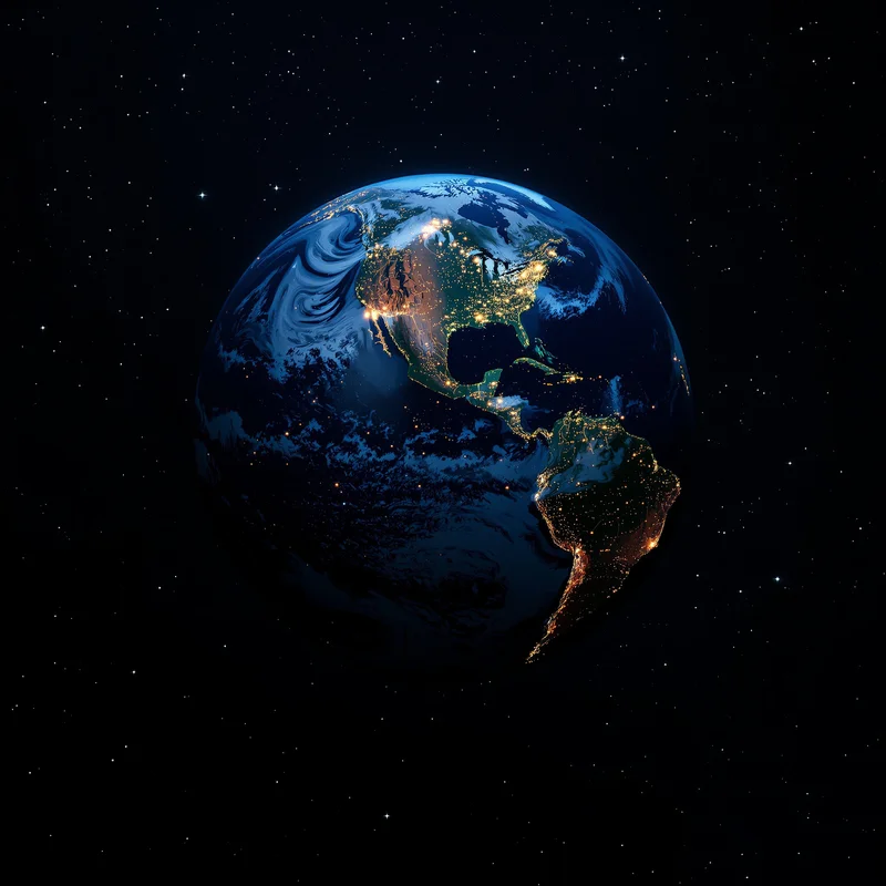Night Earth City Glow Space Background