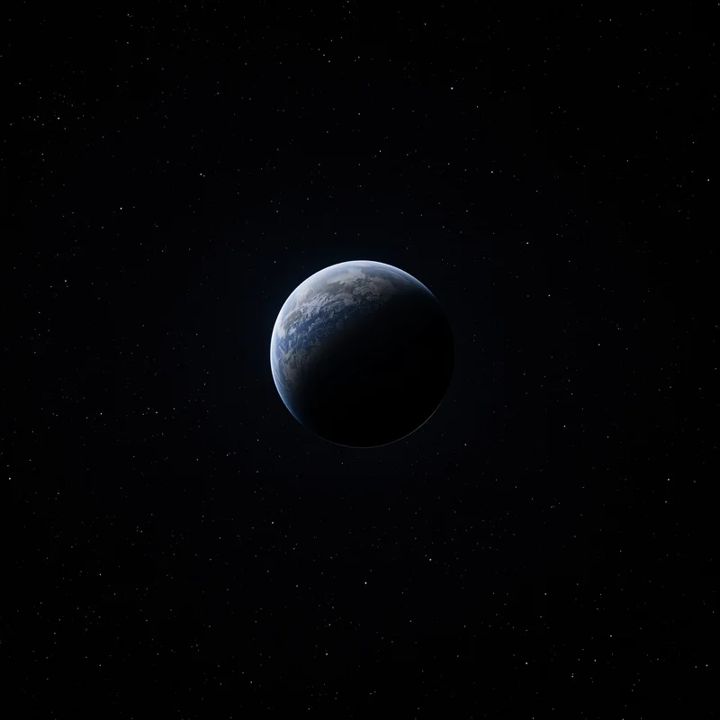 Single Planet Deep Void Space Background