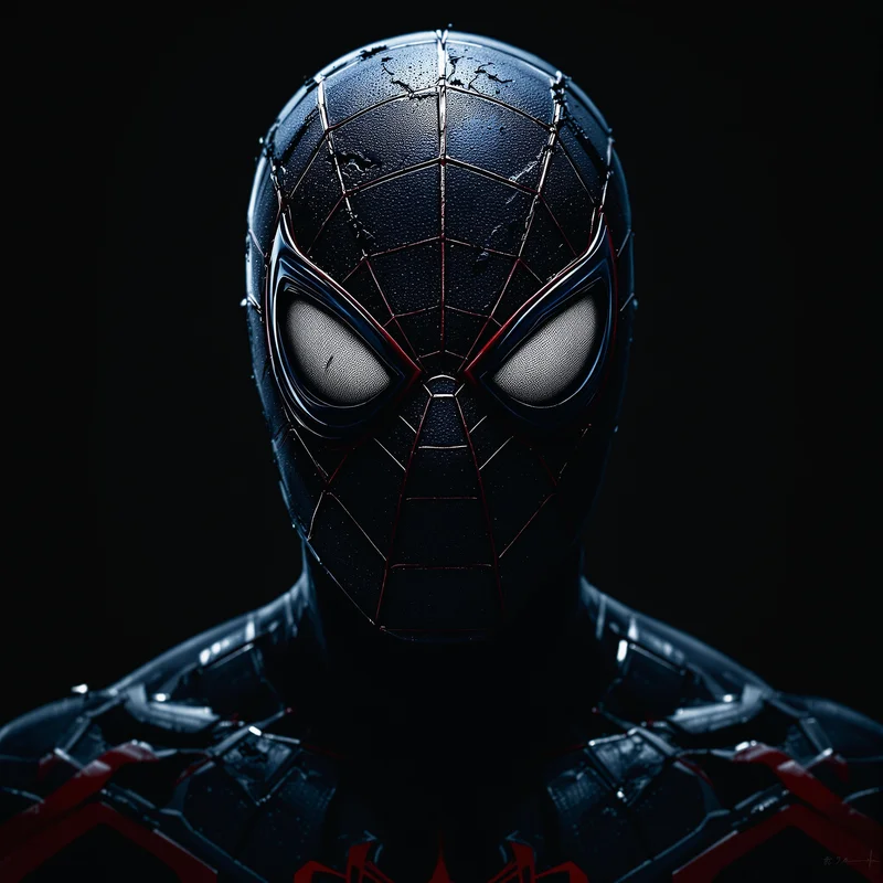 broken hero spider man pfp with emotional exhaustion
