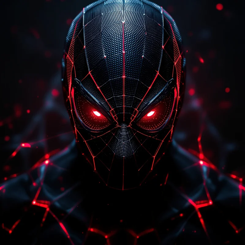 shadow web aura spider man pfp with dark cinematic glow