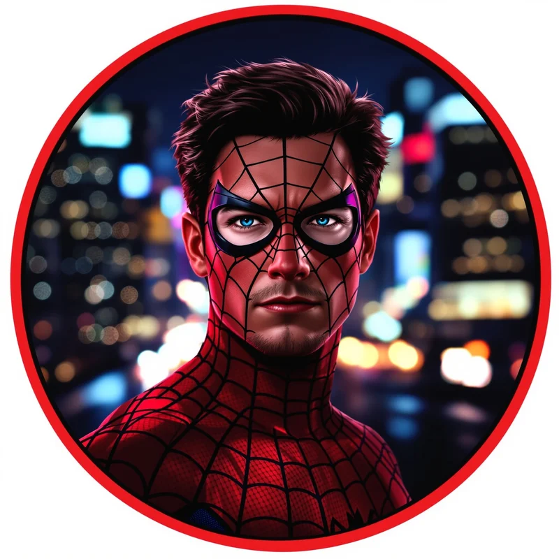 Spider Man avatar portrait with heroic personality