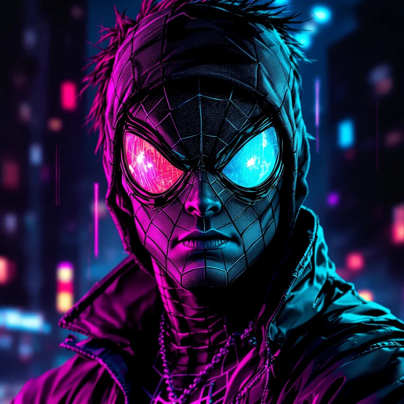 spider punk pfp with rebellious comic energy