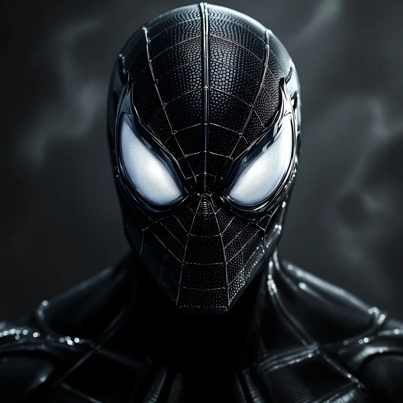 symbiote spider man pfp with black suit aura