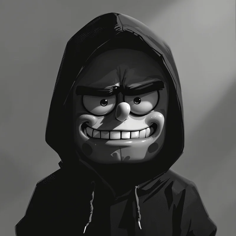 hooded spongebob pfp with detached meme loneliness