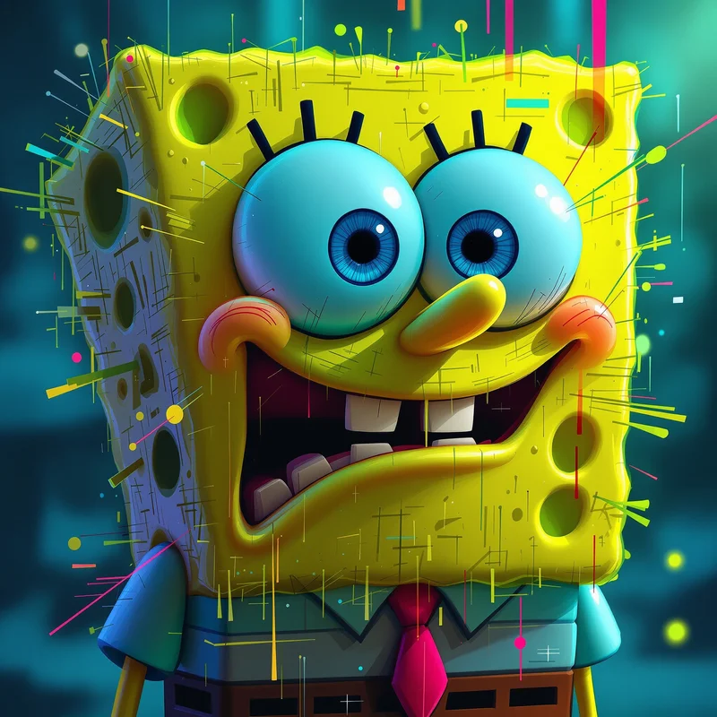 internetcore spongebob pfp with surreal online energy
