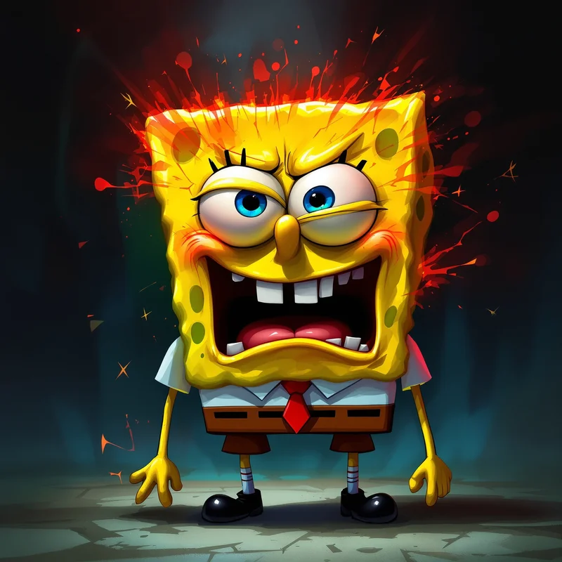 meme breakdown spongebob pfp with absurd humor