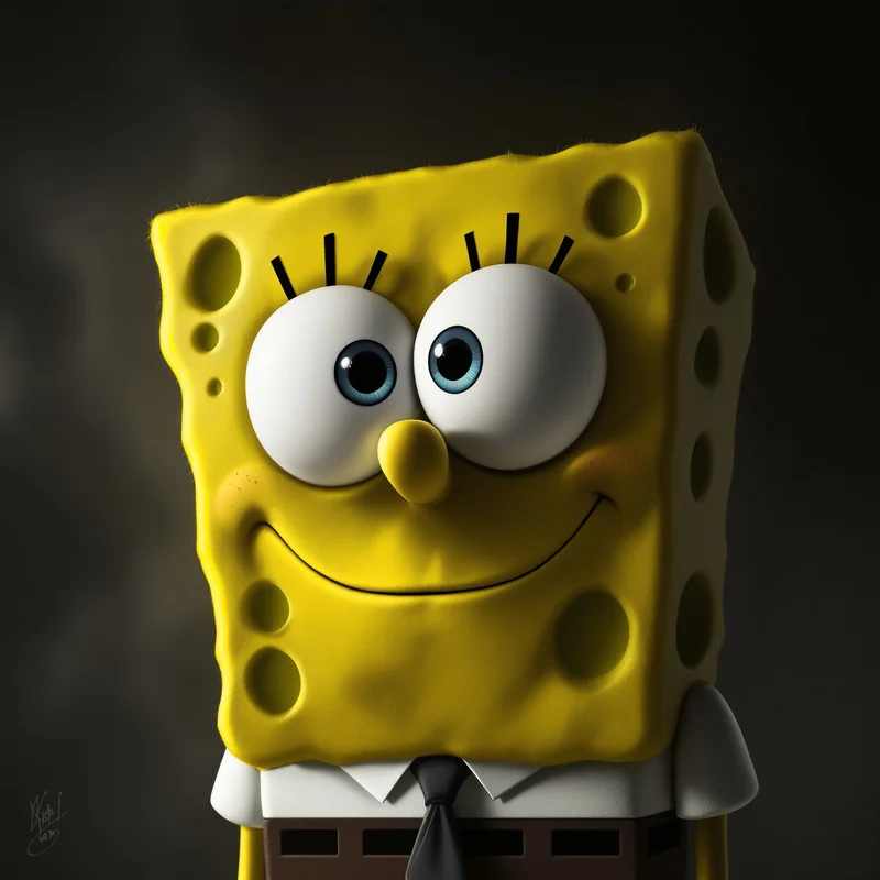 sigma spongebob pfp with ironic confidence