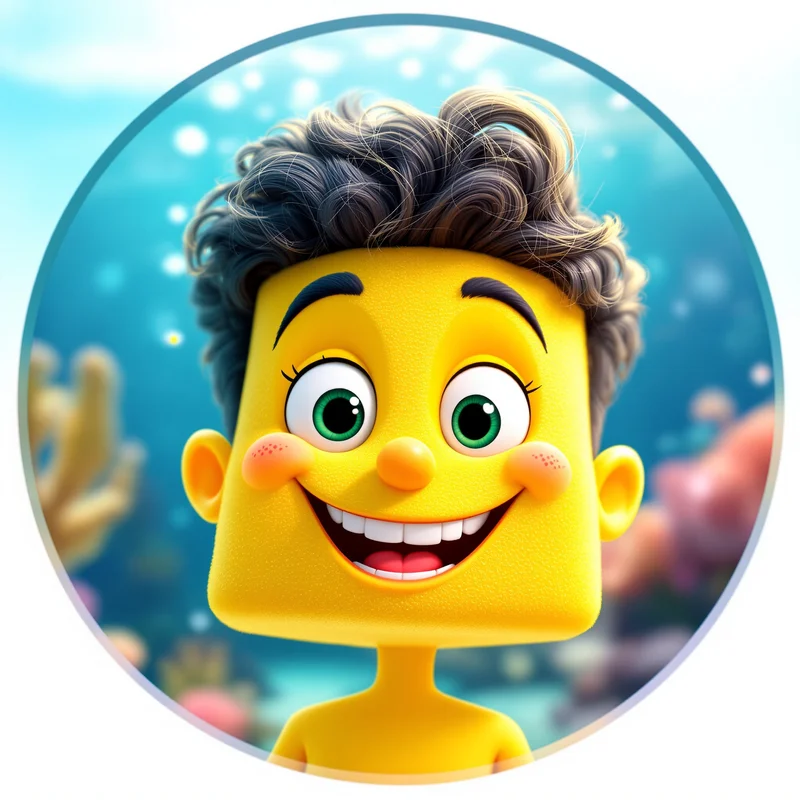 SpongeBob avatar profile image with cheerful expression