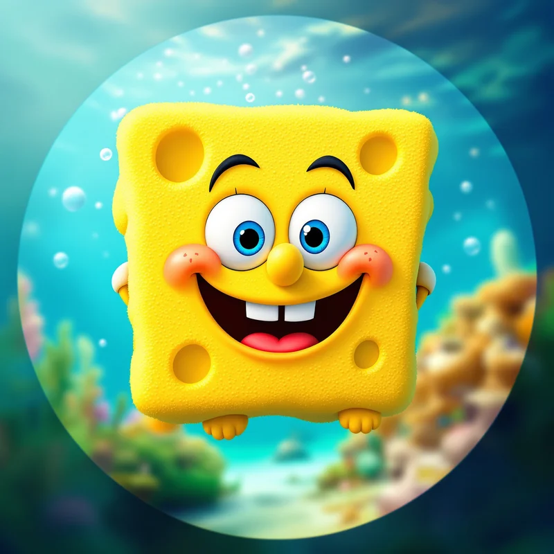 SpongeBob avatar profile image with cheerful expression