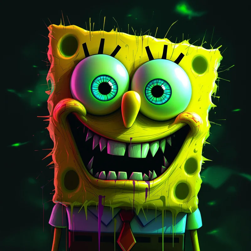 unhinged spongebob pfp with chaotic meme energy