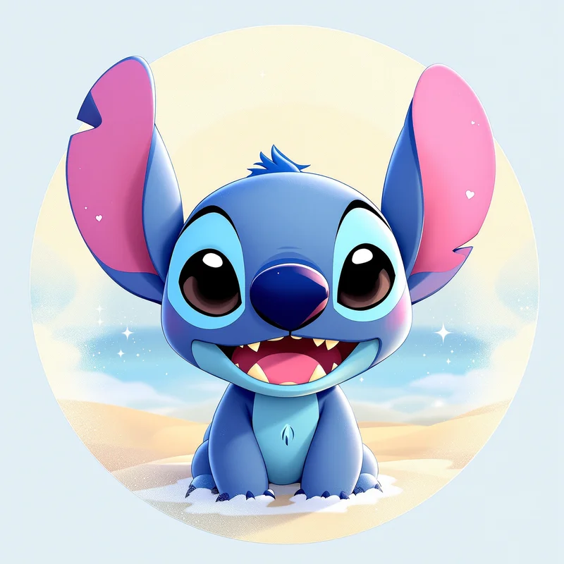 Stitch PFP with cute chaos and clean composition