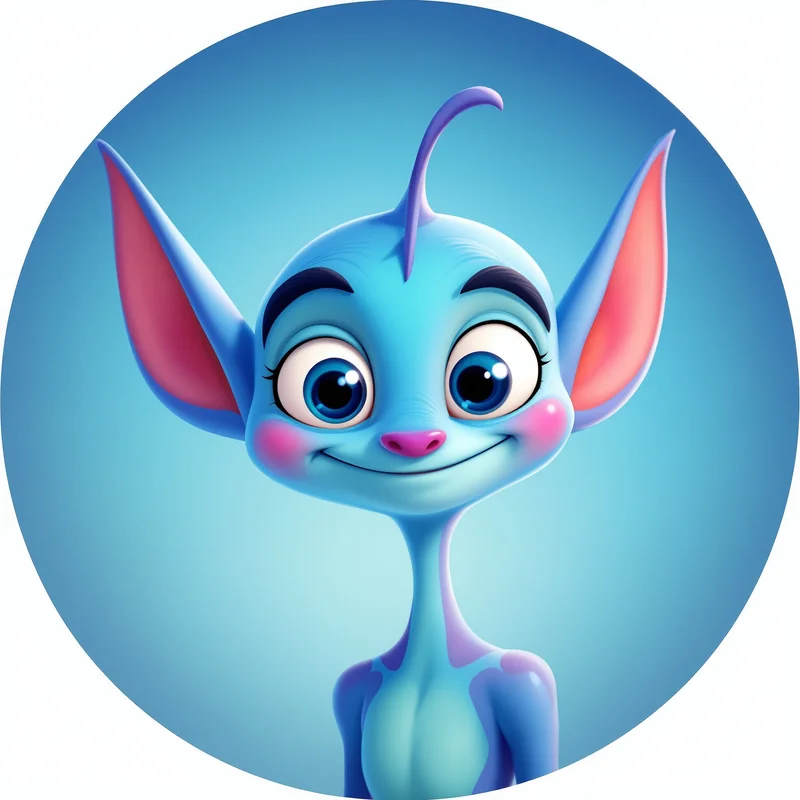 Stitch avatar portrait with playful personality