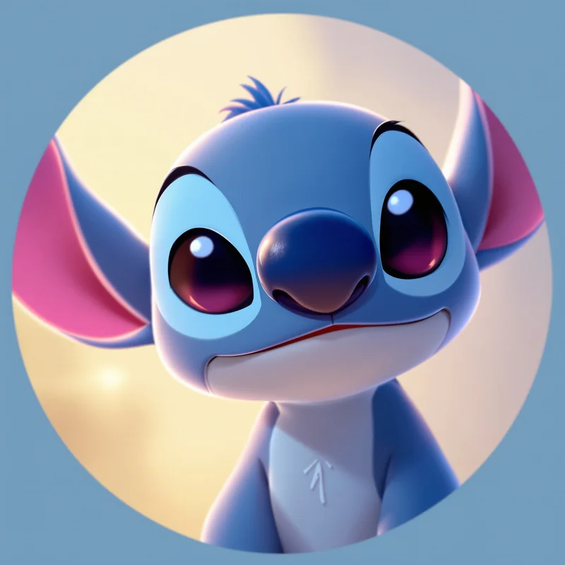 Stitch PFP with cute chaos and clean composition