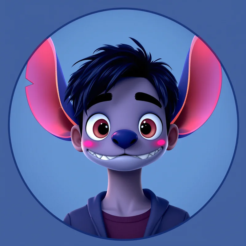 Stitch avatar profile image with adorable playful expression