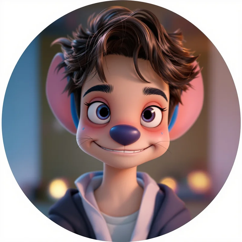 Stitch avatar portrait with playful personality