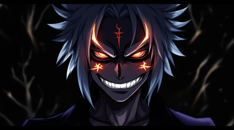 sukuna sinister smile anime pfp portrait stylized