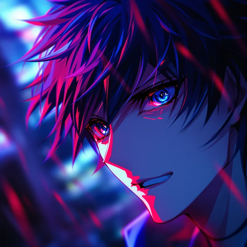sukuna pfp blue red anime avatar