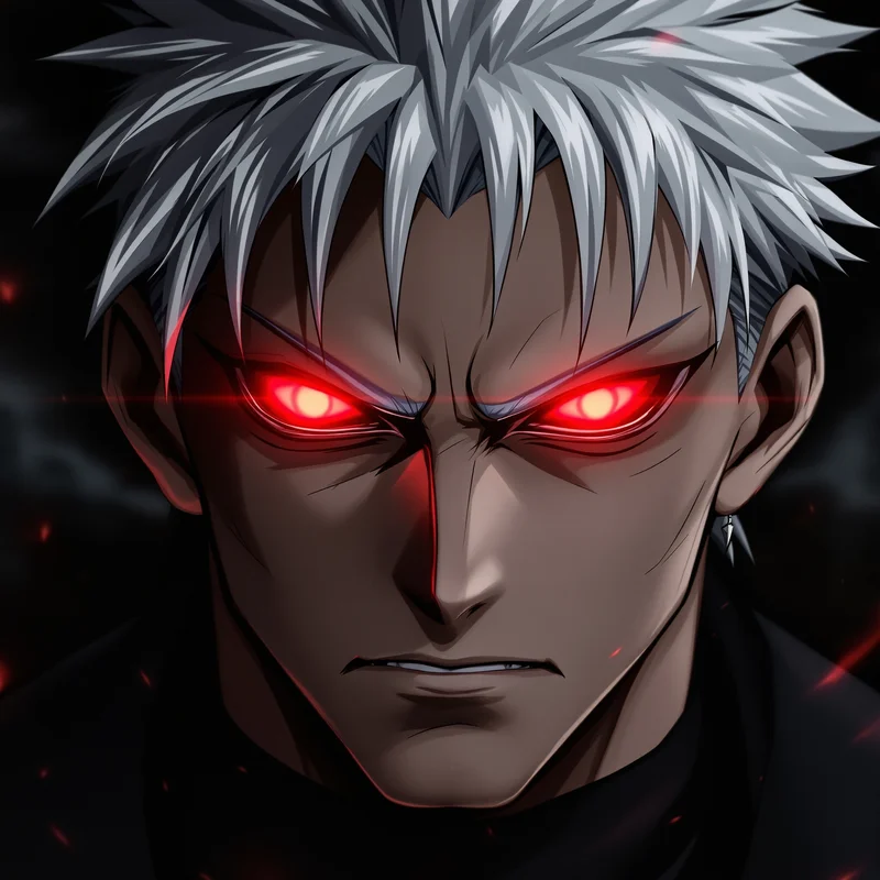 sukuna pfp red eyes close up anime avatar