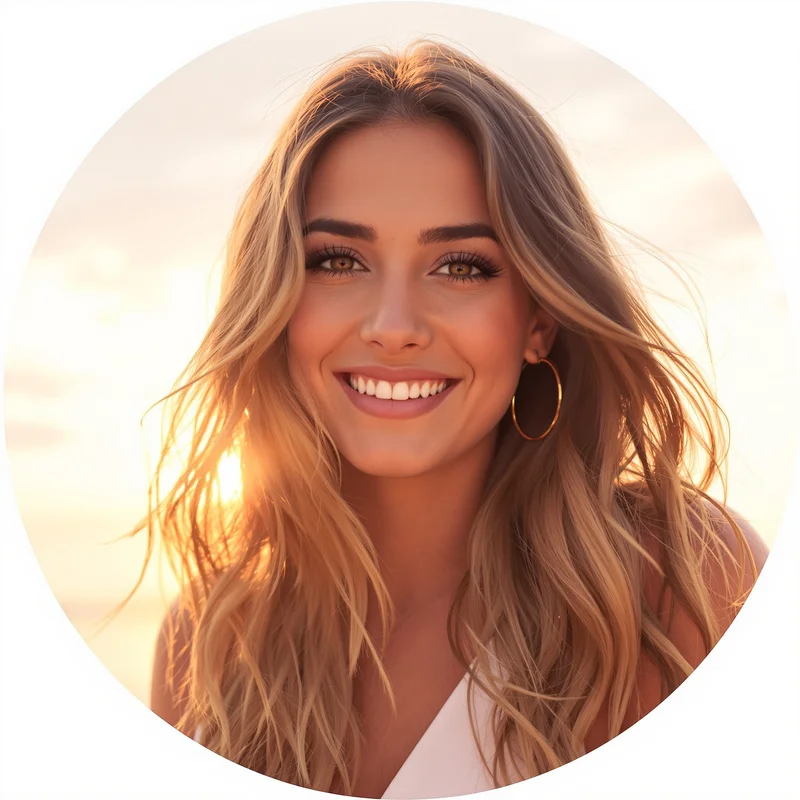 Summer avatar profile image with joyful expression