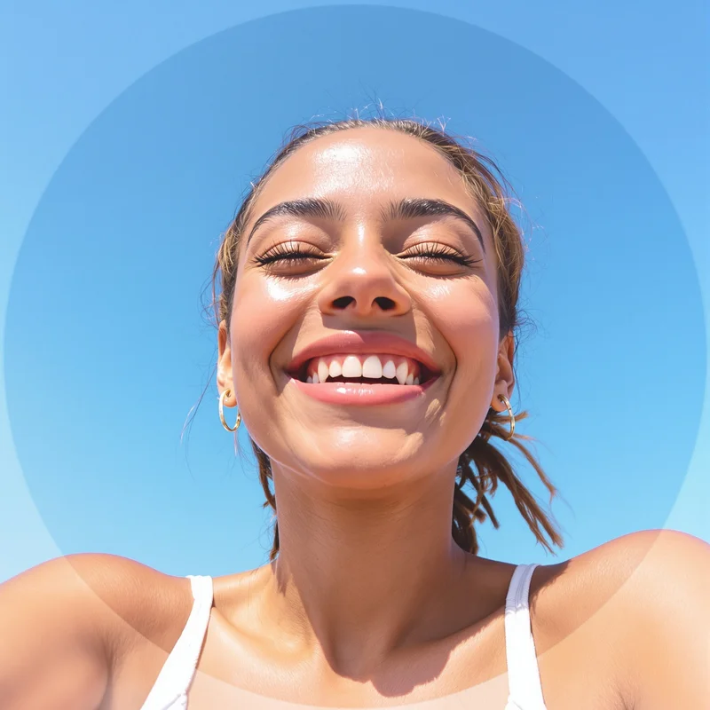 Summer avatar profile image with joyful expression