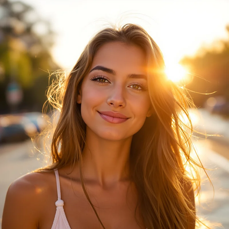 Summer PFP with sunlit composition and identity focus