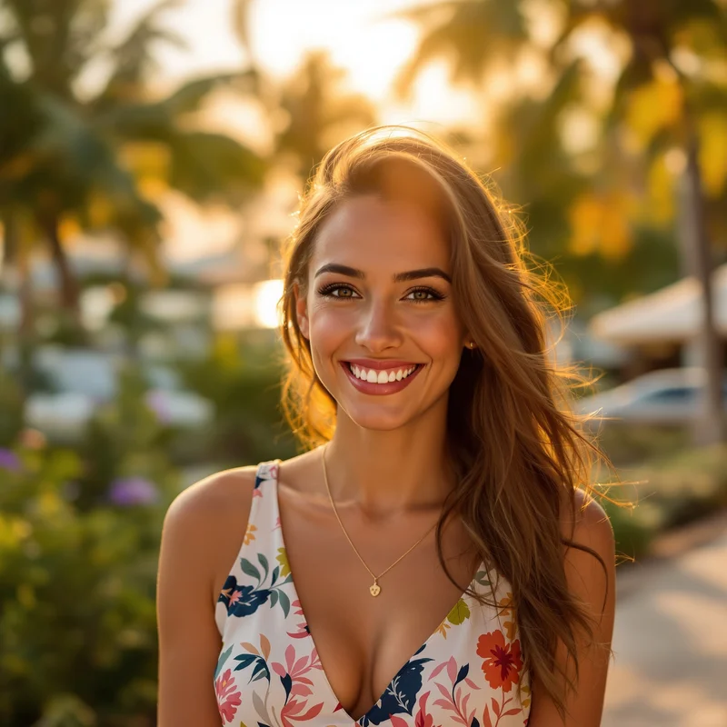 Summer avatar portrait with cheerful personality