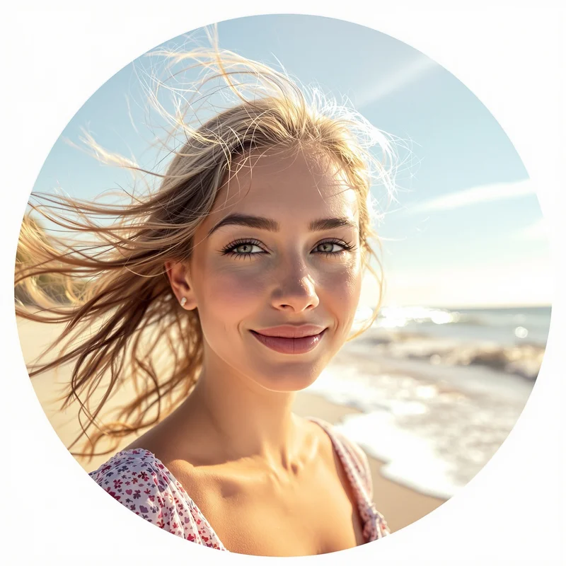 Summer avatar portrait with cheerful personality