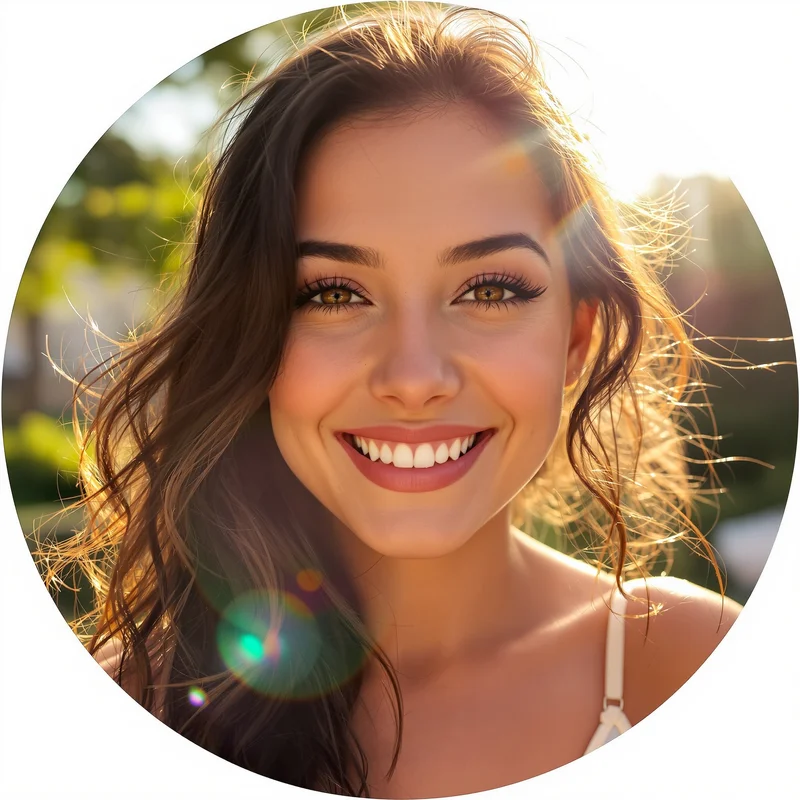 Summer avatar profile image with joyful expression