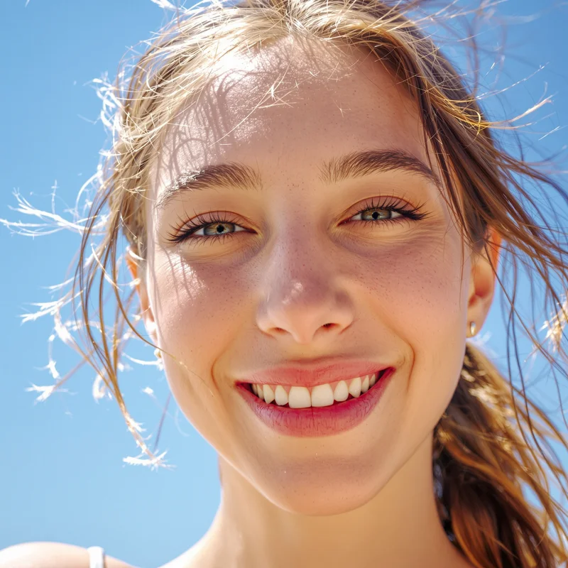 Summer avatar profile image with joyful expression