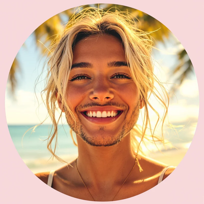 Summer avatar portrait with cheerful personality