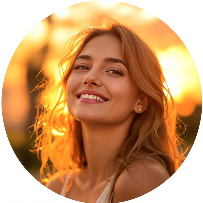 Summer avatar portrait with cheerful personality