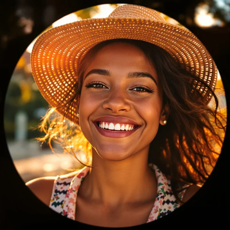 Summer avatar portrait with cheerful personality