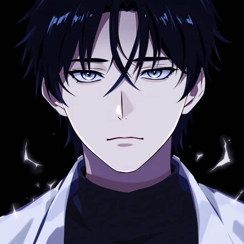 clean Jin-Woo PFP avatar with shadow aura lighting for social media avatar