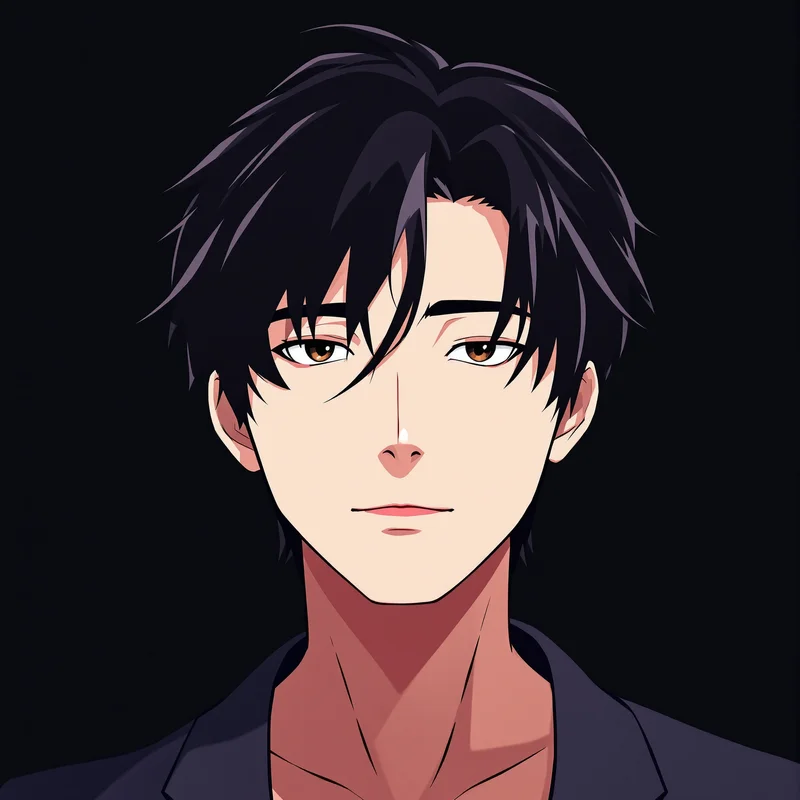 shadow aura anime portrait with shadow aura lighting for digital profile identity