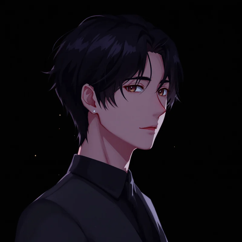 centered Jin-Woo PFP portrait with minimal dark background for anime profile display