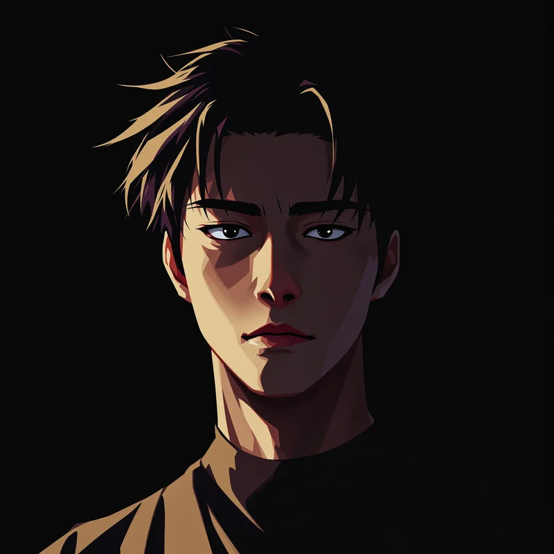 Solo Leveling Jin-Woo avatar with minimal dark background for strong avatar use