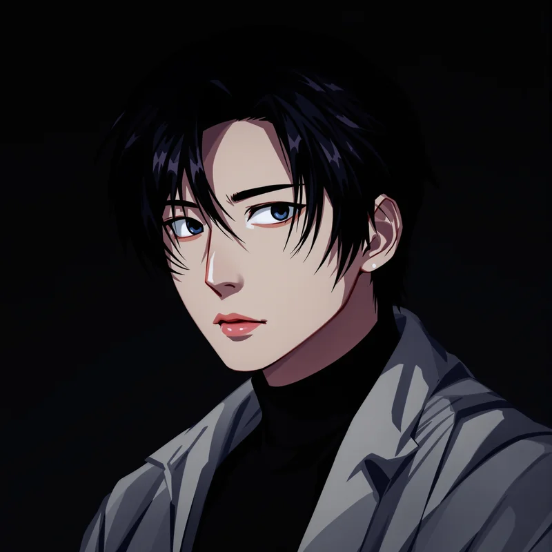 centered Jin-Woo PFP portrait with subtle glow accents for digital profile identity