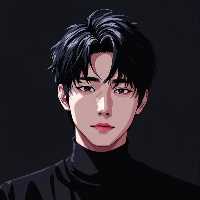 shadow monarch anime profile picture with glowing eyes effect for anime profile display