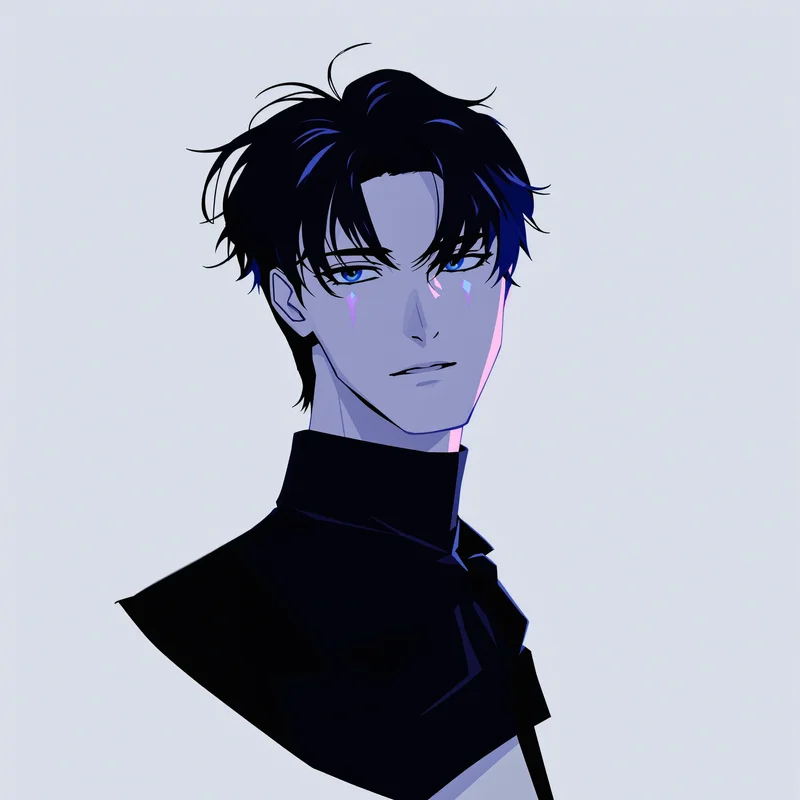 Sung Jin-Woo PFP portrait with strong shadow depth for anime profile display