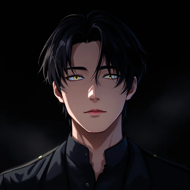 dark Jin-Woo avatar image with intense anime atmosphere for Solo Leveling PFP design