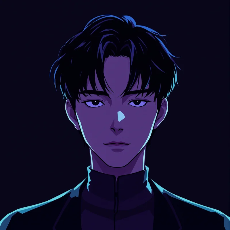 dominant Jin-Woo profile avatar with dark gradient background for aesthetic profile icon
